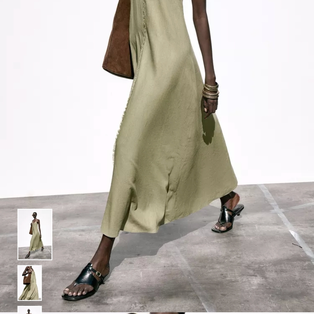 Zara Light Tan Maxi Dress - Picture 4 of 14